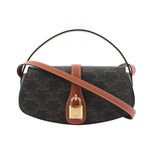 【CELINE】Tabou Triomphe 帆布鎖頭手提肩背二用包(咖啡色)/平行輸入 - 圖片 1
