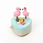 Wooderful life迷你愛心雙旋轉音樂鈴/ 火鶴翻糖蛋糕 - 圖片 1