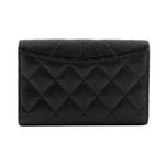 【CHANEL 香奈兒】經典銀色CC Logo 牛皮三折翻蓋中夾(黑色)/平行輸入 - 圖片 3