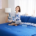 YVONNE COLLECTION格紋皇家熊 單人感溫被(5x7呎)-藍 - 圖片 2