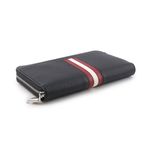 【BALLY】Ribbon 紅白條紋牛皮ㄇ形拉鍊長夾(黑色)/ 平行輸入 - 圖片 4