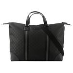 【GUCCI】GG Logo 帆布及皮革二用公事包/行李袋(黑灰色)/ 平行輸入 - 圖片 1