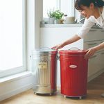 日本 OBAKETSU 不鏽鋼多功能收納桶 (附輪) 42L(贈垃圾袋環)/ 象牙色 - 圖片 5