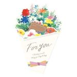 日本 AIUEO Flower Gallery 花束造型萬用卡附標籤貼紙/ 彩色 - 圖片 2