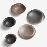 WAGA弧曲霧灰16.5cm不規則陶瓷碗/ 黑/ 單品 - 圖片 5
