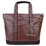 ISSEY MIYAKE 三宅一生 幾合亮面皮質拼尼龍托特包-咖/平行輸入 - 圖片 1