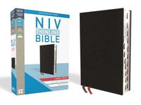 NIV, Thinline Bible, Large Print, Bonded Leather, Black, Indexed, Red Letter Edition - 圖片 1