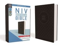 NIV, Value Thinline Bible, Large Print, Imitation Leather, Gray/Black - 圖片 1
