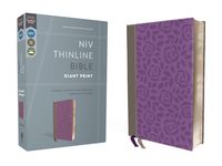 NIV, Thinline Bible, Giant Print, Imitation Leather, Gray/Purple, Red Letter Edition - 圖片 1