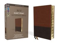 NIV, Reference Bible, Giant Print, Imitation Leather, Brown, Red Letter Edition, Indexed, Comfort Print - 圖片 1