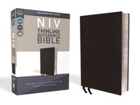 NIV, Thinline Reference Bible, Bonded Leather, Black, Red Letter Edition, Comfort Print - 圖片 1