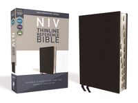 NIV, Thinline Reference Bible, Bonded Leather, Black, Red Letter Edition, Indexed, Comfort Print - 圖片 1
