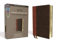 NIV, Personal Size Reference Bible, Large Print, Imitation Leather, Brown, Red Letter Edition, Comfort Print - 圖片 1