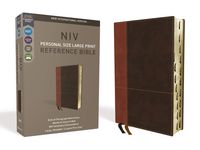 NIV, Personal Size Reference Bible, Large Print, Imitation Leather, Brown, Indexed, Red Letter Edition, Comfort Print - 圖片 1