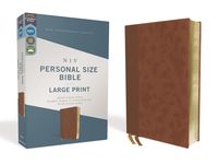Niv, Personal Size Bible, Large Print, Leathersoft, Brown, Red Letter Edition, Comfort Print - 圖片 1