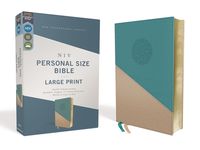 Niv, Personal Size Bible, Large Print, Leathersoft, Teal/Gold, Red Letter Edition, Comfort Print - 圖片 1
