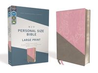 Niv, Personal Size Bible, Large Print, Leathersoft, Pink/Gray, Red Letter Edition, Comfort Print - 圖片 1
