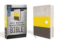 Niv, Boys' Backpack Bible, Compact, Leathersoft, Yellow/Gray, Red Letter Edition, Comfort Print - 圖片 1