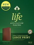 NLT Life Application Study Bible, Third Edition, Large Print (Red Letter, Leatherlike, Brown/Tan, Indexed) - 圖片 1