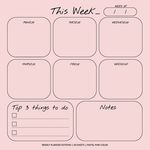 Weekly Planner Notepad: Pastel Pink Color, To Do List, Daily Agenda, Organizer, Desk Pad, 50 Sheets - 圖片 1