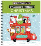 Brain Games - Sticker by Number: Christmas (Bus Cover): Fun Holiday Activity Book for Kids and Adults Spiral Bound with Perforated Pages 10 Festive St - 圖片 1
