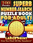 Superb Number Search Puzzle Book for Adults: Large print.: Number Word Search Puzzles for Adults and Seniors. - 圖片 1