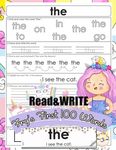 Read and Write Fry's First 100 Words: With 100 Sight Word Mini Books Write and Learn High Frequency Word Practice Pages That are Key to Reading Succes - 圖片 1