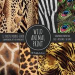 Wild Animal Print Scrapbook Paper Pad 8x8 Scrapbooking Kit for Papercrafts, Cardmaking, Printmaking, DIY Crafts, Nature Themed, Desi - 圖片 1