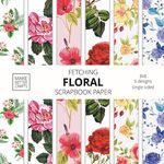 Fetching Floral Scrapbook Paper: 8x8 Designer Flower Patterns for Decorative Art, DIY Projects, Homemade Crafts, Cool Art Ideas - 圖片 1