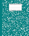 Marbled Composition Notebook: Teal Marble Wide Ruled Paper Subject Book - 圖片 1