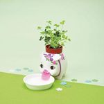 聖新陶芸Bootan懷舊撲滿豬吸水植栽/ 三葉草/ 白 - 圖片 2