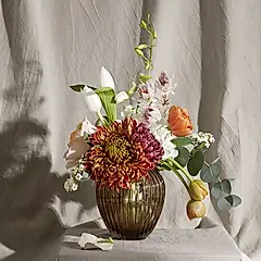 北歐櫥窗/Kähler Hammershøi 晶透琥珀花瓶(H 14cm)