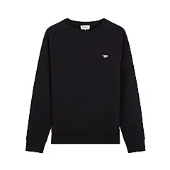 MAISON KITSUNÉ 黑色國旗狐狸LOGO長袖衛衣/中性 / XS