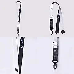 NIKE PREMIUM 可拆式識別證帶 頸繩 名牌掛繩/ 010 黑白小LOGO