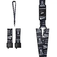 NIKE PREMIUM 可拆式識別證帶 頸繩 名牌掛繩/ 027 滿版黑