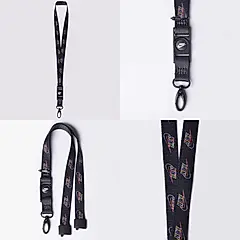 NIKE PREMIUM 可拆式識別證帶 頸繩 名牌掛繩/ 034 黑底彩色LOGO