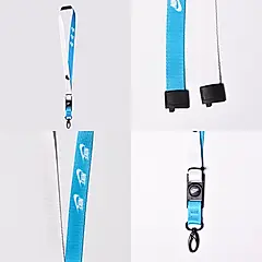 NIKE PREMIUM 可拆式識別證帶 頸繩 名牌掛繩/ 403 藍白小LOGO