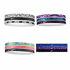 NIKE 印花髮帶 瑜珈頭帶 慢跑 健身彈力運動髮帶 3入/ 922 粉綠黑