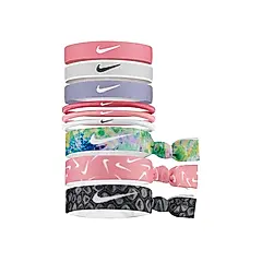NIKE 混搭式髮帶 9入 韻律瑜珈 健身彈力運動髮帶 WOMEN'S TRAINING系列/ 923 粉紫