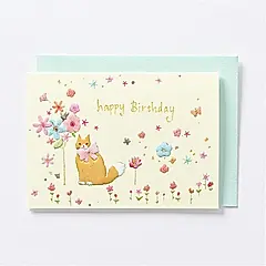 日本EASE迷你生日卡/ 黃/ GB-2016