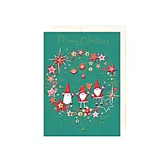 日本EASE迷你聖誕卡/ 直式/ 聖誕老人/ 綠/ GX-4303