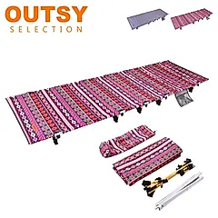 OUTSY極輕鋁合金民族風便攜折疊行軍床/露營床(2色可選)/ 南族風情