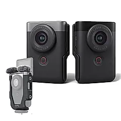 Canon PowerShot V10 數位相機+專屬兔籠 公司貨-拓展框套件組/ 銀色