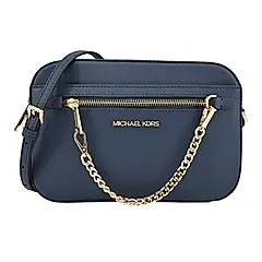 MICHAEL KORS JET SET掛鍊防刮斜背相機包-大/多色選/平行輸入/ 海軍藍