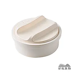 【好玩旅物】日本製職人手作露營居家兩用燉煮小陶鍋/ 白色