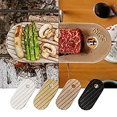 【好玩旅物】 2入_日本製職人手作露營居家兩用波紋陶煎盤/ 灰色+卡其色