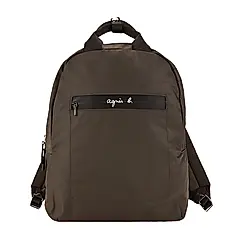 agnes b.字母拉鍊後背包-咖/平行輸入