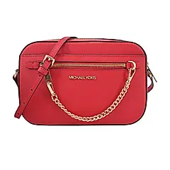 MICHAEL KORS JET SET掛鍊防刮斜背相機包-大/紅/平行輸入