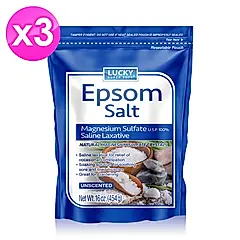 Lucky Super Soft純淨沐浴鎂鹽(無香精)454g/16oz x3包