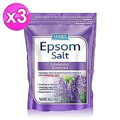 Lucky Super Soft薰衣草沐浴鎂鹽(添加精油)454g/16oz x3包